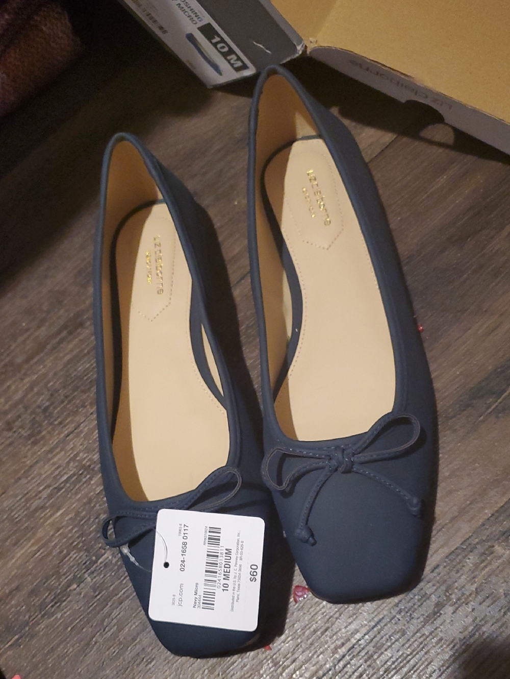Liz Claiborne Navy Bow Ballet Flats